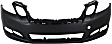 Front Primed Bumper Cover, With Fog Light Holes, Without Parking Aid Sensor Holes, Without Headlight Washer Holes