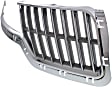 Passenger Side, Upper Grille Assembly, Chrome Shell with Painted Gray Insert, Grille