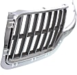 Driver Side Upper Grille Assembly, Chrome Shell with Painted Gray Insert, Grille