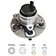 2007-2017 Lexus LS460 - Front, Passenger Side Wheel Hub, With Bearing, With Sensor, 5 x 4.72 in. Bolt Pattern, 8 Cyl., 4.6L Engine, Rear Wheel Drive