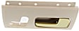 Front, Passenger Side Interior Door Handle, Beige Bezel with Chrome/Gold Lever, Without Door Lock Hole, Heater and Memory Switch Hole, 8 Cyl., 4.6L Engine