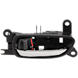 2006-2015 Lexus IS250 - Front, Driver Side Chrome Lever with Black Bezel Interior Door Handle, With door lock button