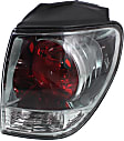 Passenger Side, Outer Tail Light, without Bulb, Halogen, Clear and Red Lens, Base Model