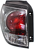 Driver Side, Outer Tail Light, without Bulb, Halogen, Clear and Red Lens, Base Model