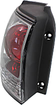 Driver Side, Outer Tail Light, without Bulb, Halogen, Clear and Red Lens, Base Model