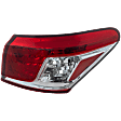 Passenger Side, Outer Tail Light, without Bulb, Halogen, Clear and Red Lens, Base Model
