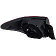 Passenger Side, Outer Tail Light, without Bulb, Halogen, Clear and Red Lens, Base Model