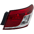 Passenger Side, Outer Tail Light, without Bulb, Halogen, Clear and Red Lens, Base Model, CAPA Certified