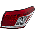 Passenger Side, Outer Tail Light, without Bulb, Halogen, Clear and Red Lens, Base Model, CAPA Certified