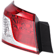 Driver Side, Outer Tail Light, without Bulb, Halogen, Clear and Red Lens, Base Model
