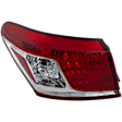 Driver Side, Outer Tail Light, without Bulb, Halogen, Clear and Red Lens, Base Model, CAPA Certified