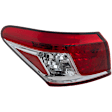 Driver Side, Outer Tail Light, without Bulb, Halogen, Clear and Red Lens, Base Model, CAPA Certified