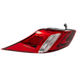 Driver Side, Outer Tail Light, without Bulb, Halogen, Clear and Red Lens, CAPA CERTIFIED