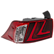 Driver Side, Outer Tail Light, without Bulb, Halogen, Clear and Red Lens, CAPA CERTIFIED