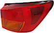Passenger Side, Outer Tail Light, without Bulb, Halogen, Red Lens, Base Model