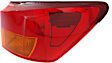Passenger Side, Outer Tail Light, without Bulb, Halogen, Red Lens, Base Model