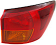 Passenger Side, Outer Tail Light, without Bulb, Halogen, Red Lens, Base Model