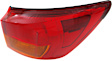 Passenger Side, Outer Tail Light, without Bulb, Halogen, Red Lens, Base Model