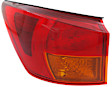 Driver Side, Outer Tail Light, without Bulb, Halogen, Red Lens, Base Model
