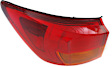 Driver Side, Outer Tail Light, without Bulb, Halogen, Red Lens, Base Model