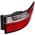 Passenger Side, Outer Tail Light, without Bulb, Halogen, Clear and Red Lens, Base Model
