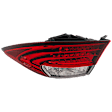 Passenger Side, Outer Tail Light, without Bulb, Halogen, Clear and Red Lens, Base Model, CAPA Certified