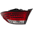 Passenger Side, Outer Tail Light, without Bulb, Halogen, Clear and Red Lens, Base Model, CAPA Certified