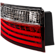 Driver Side, Outer Tail Light, without Bulb, Halogen, Clear and Red Lens, Base Model
