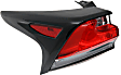Driver Side, Outer Tail Light, with Bulb, LED, Clear and Red Lens