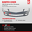2011 Mercedes Benz C300 4Matic - Front Primed Bumper Cover, For Models Without AMG Styling Package, Headlight Washer Holes, Parktronic System and Daytime Running Light (DRL)