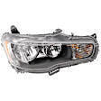 2009-2017 Mitsubishi Lancer - Passenger Side Headlight, with Bulb, Halogen, Clear Lens