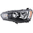 2009-2017 Mitsubishi Lancer - Driver Side Headlight, with Bulb, Halogen, Clear Lens, CAPA Certified