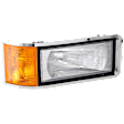 Passenger Side Headlight, with Bulb, Halogen, Except CHN and Set Forward Axle Models, Clear And Amber Lens