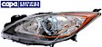 2012 Mazda 3 - Driver Side Halogen Headlight, Without bulb(s), 6-Speed Transmission, OE Replacement, CAPA Certified