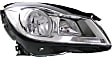 Passenger Side Headlight, with Bulb, Halogen, Sedan, Clear Lens, Chrome Interior