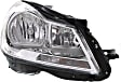 Passenger Side Headlight, with Bulb, Halogen, Sedan, Clear Lens, Chrome Interior