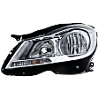 Driver Side Headlight, with Bulb, Halogen, Sedan, Clear Lens, Chrome Interior, CAPA Certified