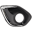 Front, Passenger Side Fog Light Trim, Black and Chrome
