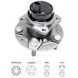 Front, Driver or Passenger Side Wheel Hub, With Bearing, With Sensor, 5 x 4.5 in. Bolt Pattern, 2 Cyl., 1.3L Engine, RWD