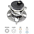 Rear, Driver or Passenger Side Wheel Hub, With Bearing, With Sensor, 5 x 4.5 in. Bolt Pattern, FWD