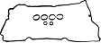 Valve Cover Gasket, 4 Cyl., 1.6L Engine, Rubber Material, Includes Spark Plug Tube Seals