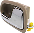 1993-1997 Mazda 626 - Front Or Rear, Passenger Side Beige bezel with chrome lever Interior Door Handle, Without Door Lock Hole