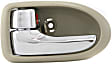 Front Or Rear, Driver Side Beige bezel with chrome lever Interior Door Handle, With Door Lock Button