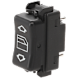 Front or Rear, Passenger Side Window Switch, In Center Console, Black, 1-Button