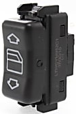 Front or Rear, Passenger Side Window Switch, In Center Console, Black, 1-Button