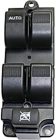 Front, Driver Side Window Switch, Black, 5-Button