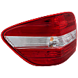 Driver Side Tail Light, with Bulb, Halogen, Amber, Clear and Red Lens, Without AMG Styling and Sport Package, (164) Chassis