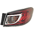 Passenger Side, Outer Tail Light, with Bulb, Halogen, Clear and Red Lens, Sedan, Standard Type, CAPA CERTIFIED