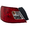 Driver Side Tail Light, with Bulb, Halogen, Clear and Red Lens