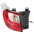 Driver Side Tail Light, With bulb(s), Halogen, Clear and Red Lens, CAPA CERTIFIED